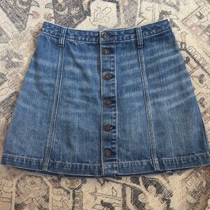 Button down denim skirt